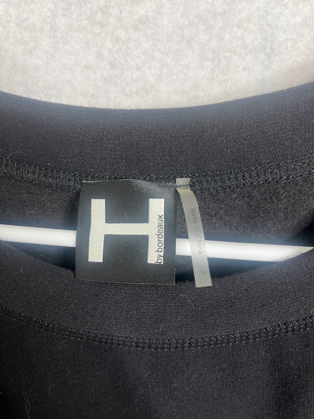 H by Bordeaux Black Zip Detail Sweatshirt Small Athleisure Pullover - Picture 3 of 4